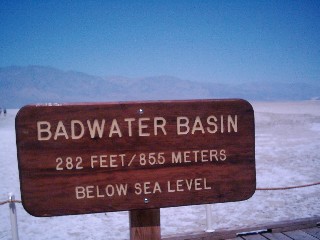 Badwater Schild